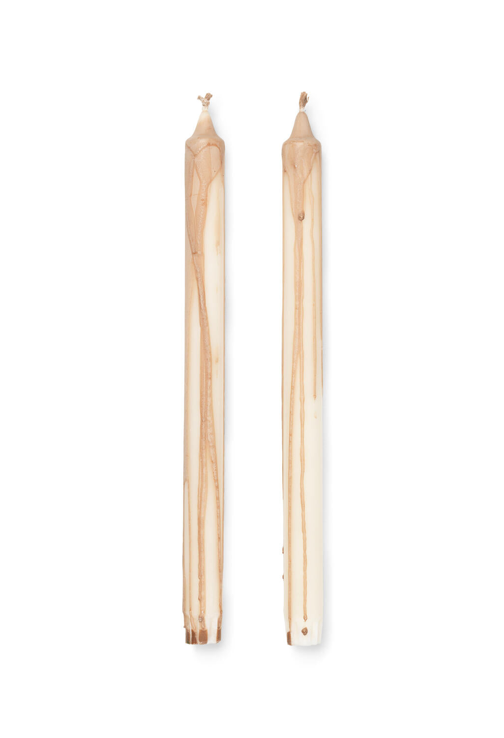 Dryp kronelys, 2 stk - beige